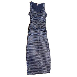 Victorias Secret Womens S Tank Maxi Knit Dress Blue Boho Geometric Beachy Summer